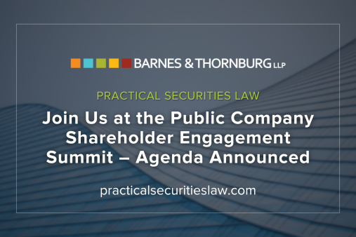 Join Us at the Public Company Shareholder Engagement Summit – Agenda Announced