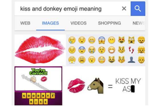 Kiss and donkey emoji meaning