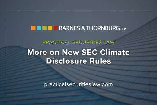 More on New SEC Climate Disclosure Rules